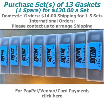 Purchase Set(s) of Replica Gaskets via PayPal/Venmo/Card